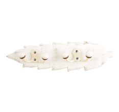 White Cream Double Loop Ceramic Iron Wooden Hooks